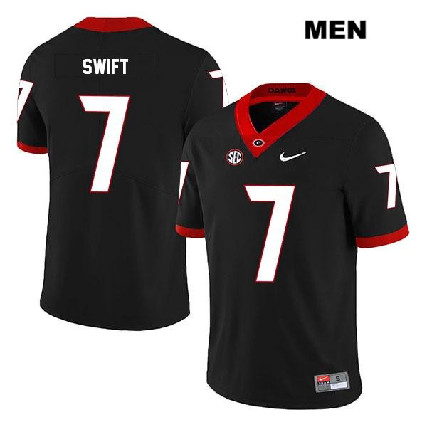 Georgia Bulldogs Men's D'Andre Swift #7 NCAA Legend Authentic Black Nike Stitched College Football Jersey GJY1156HQ